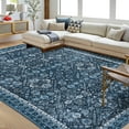 thumbnail image 2 of Haperlare Moroccan Vintage Washable Area Rugs for Bathroom Blue Floral Soft Non Slip Rugs for Bedroom Family Room Home Office Area Rugs,6'x9', 2 of 7