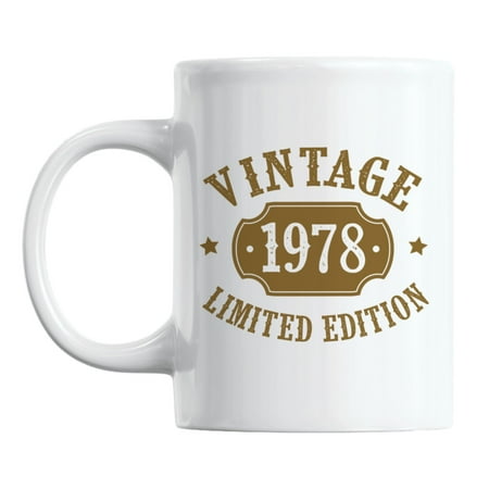 

Vintage 1978 Limited Edition Birth Year White Ceramic Coffee & Tea Mug (11oz)
