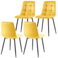 thumbnail image 4 of Mid Century Modern Yellow Velvet Dining Chairs Set Of 2 For Kitchen, Living Room, 4 of 5