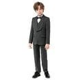 thumbnail image 3 of School Uniform for Boys - Boys Formal Suit Set Tuxedo Coat Vest Pants Bowtie Outfit Four Piece Wedding Party Dress Up Wear - Boys Clothes,3-4 Years,Z02 Dark Gray, 3 of 9