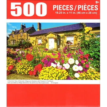 Puzzlebug 500 - Summer View of Denwick Village and Gardens with Flowers in Full Bloom 500 Piece Puzzle