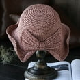 thumbnail image 6 of Meidiya Foldable Wide Brim Floppy Straw Sun Hat for Women Fashion Woven Bow Sun Hat Summer Beach Hat for Women Girl, 6 of 8