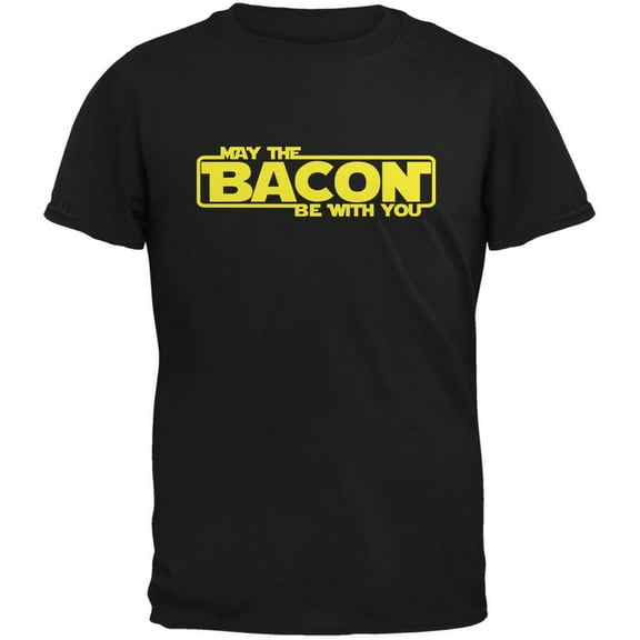 May The Bacon Be With You Black Youth T-Shirt - Youth Medium