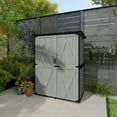 thumbnail image 2 of YYAo Outdoor Storage Shed, Garden Tool Shed,Outdoor Garden Shed with Asphalt Roof, 2 Shelves, Lockable Doors and Adjustable Feet, Gray, 2 of 11