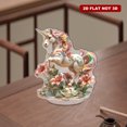 thumbnail image 4 of Rotating acrylic ornament featuring a marble unicorn statue among red lilies with a vibrant rainbow horn, dreamy and romantic, ultra-realistic details, 4 of 8