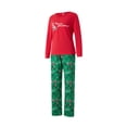 thumbnail image 3 of Family Matching Christmas Pajamas, Santa Claus Letter Print Long Sleeve Round Neck T-Shirt + Elk Print Pants, Dog Costume, 3 of 10