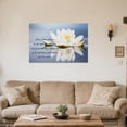 thumbnail image 3 of ZHONGYUTONG White Lotus Flower Wall Art Lotus Motivational Quotes Zen Decor for Bathroom Yoga Office Flower on Water Pictures Spa Canvas Prints Framed (16.00" x 24.00"), 3 of 5