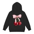 thumbnail image 6 of YunPes Girl's Cherry Graphic Hoodies Kids Bow Cherry Pullover Hooded Sweatshirt Boys Long Sleeve Oversized Sweaters Cute Preppy Coat, 6 of 8