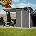 thumbnail image 2 of 5x3FT Outdoor Gazebo with Lockable Storage Shed – Gray, Ideal for Outdoor Leisure & Tool Storage, 2 of 16