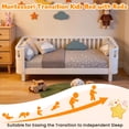 thumbnail image 4 of PORKISS Twin Size Bed with Fence for Kids, Solid Wood Twin Platform Bed Frame with Slats and Safety Guardrails for Girls Boys, Removable Guardrail, No Box Spring Needed, White, 4 of 9