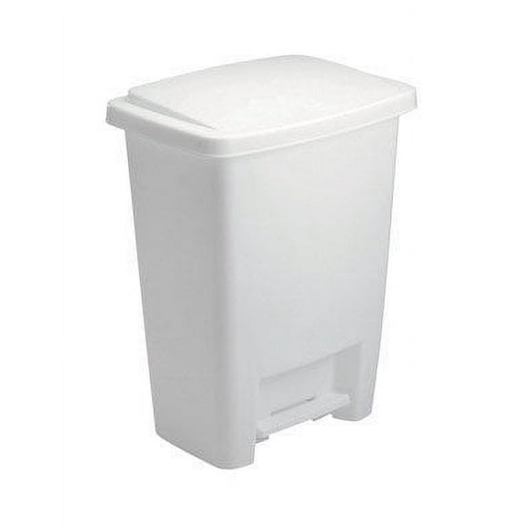Rubbermaid Step-On Wastebasket 33 Qt. 15" X 13" X 20" Plastic Bisque, White