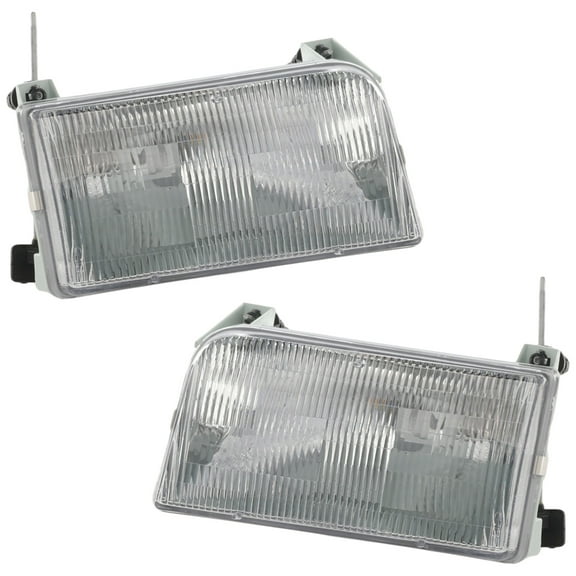 Garage-Pro Driver and Passenger Side Headlight for Ford F-150 1992-1997 Also Fits F-350 Halogen With bulb(s) Replaces# F2TZ13008A F2TZ13008B