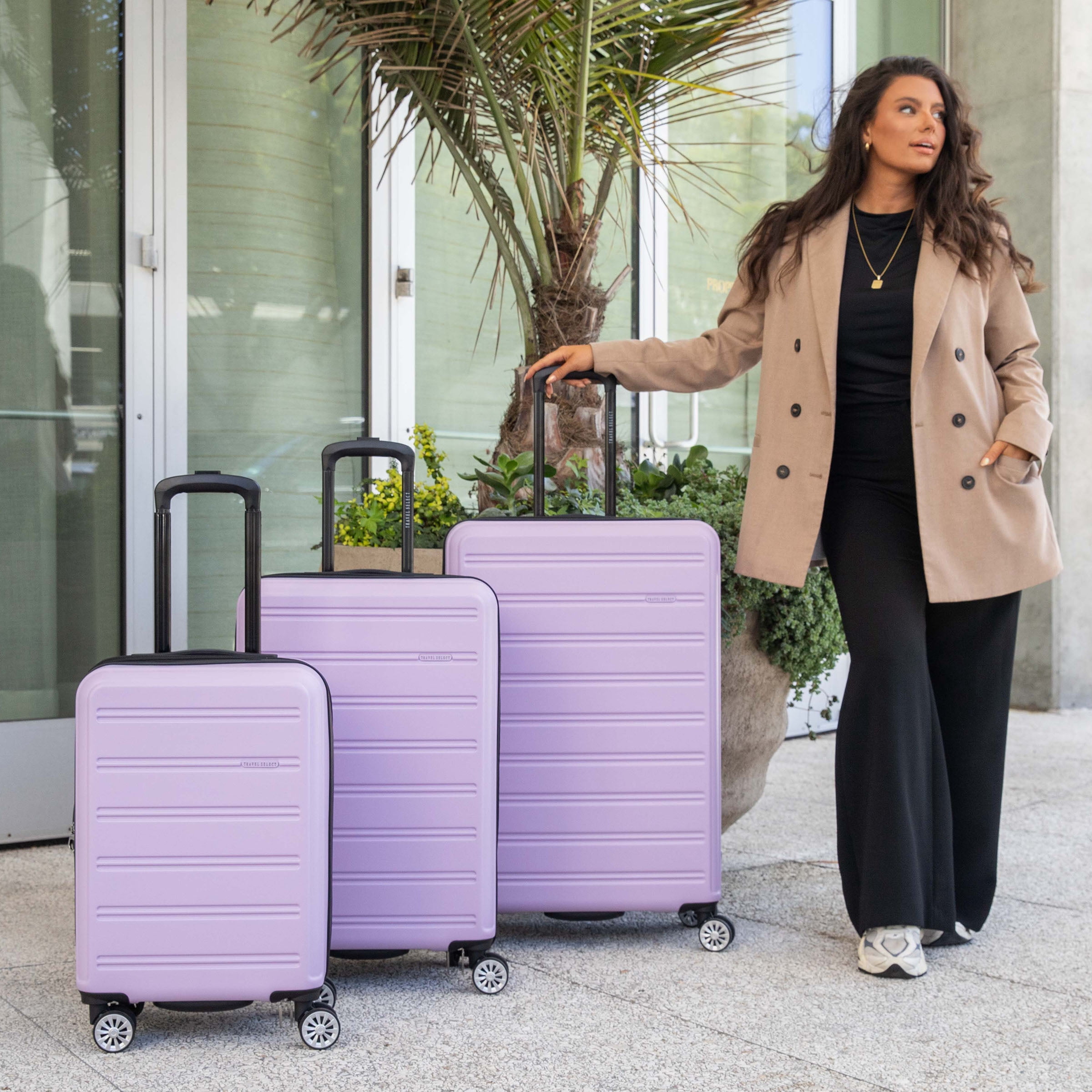 Travel Select Snowcreek Hardside Expandable Spinner Luggage, Lavender, 30" Checked Large