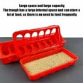 thumbnail image 4 of Haidf 1Pc Flip Top Chicken Feeder, 18 Holes Poultry Feeding Tray with Hinged Lid, Multipurpose Poultry Feeder for Pigeon, Quails, Ducklings Birds, and Duck, Farm Chick Feeder, 11.8"L x 3.9"W, Red, 4 of 7