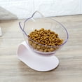 thumbnail image 3 of 15°Elevated Cat Food Bowls , Raised Cat Transparent Plastic Bowl with Stand,Anti Vomiting cat Bowl Neck Support Single Bowl White, 3 of 5