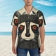 thumbnail image 2 of Balery Retro Raccoon Graphic Print Camisas hawaianas de manga corta para hombre, camisas playeras de corte holgado, camisas de vacaciones con botones,Small, 2 of 7