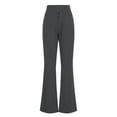 thumbnail image 4 of felwors Women's High-Waisted Flare Pants with Button Front Pockets Stretchy Dress Trousers for Work Office and Everyday Style（Dark Gray， XXL）, 4 of 4