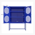thumbnail image 5 of Storage Cabinet with Glass Door, 47.2"W Wooden Cupboard Kitchen Buffet Sideboard with Drawer, 5 of 6