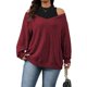 thumbnail image 4 of Sudaderas de moda,Suéter informal de gran tamaño para mujer, jersey de manga larga con cuello redondo, tejido de poliéster suave, top holgado para el hogar, sopatenor, 4 of 7