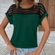 thumbnail image 1 of mfyjkho Tops De Gimnasio Para Mujer, Camisa Informal De Manga Corta Con Cuello Redondo Y Ribete De Encaje Para Mujer Tops De Tallas Grandes L, 1 of 8