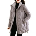 thumbnail image 2 of FDGIU Women's Quilted Jacket - Long Sleeve Full Zip Lightweight Insulated Coat, Plus Size Casual Winter Outerwear with Pockets, 2 of 4