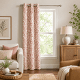 thumbnail image 6 of VOGOL Linen Textured Printed Window Drapes, Red Leaves Country Curtains for Bedroom Living Room, Grommets, W52"xL63", One Panel, 6 of 8