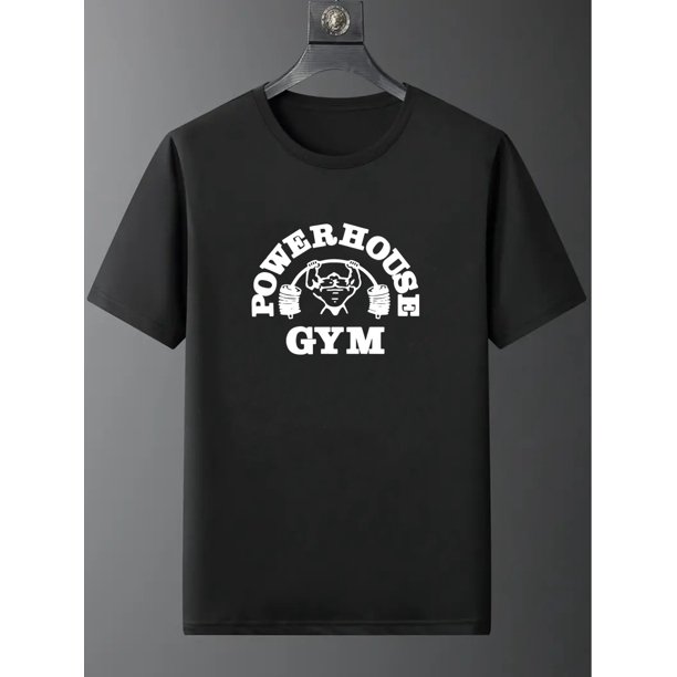 Men's Creative Top, Short Sleeve Crew Neck Letter Graphic Print Casual T-shirt for Summer Outdoor
