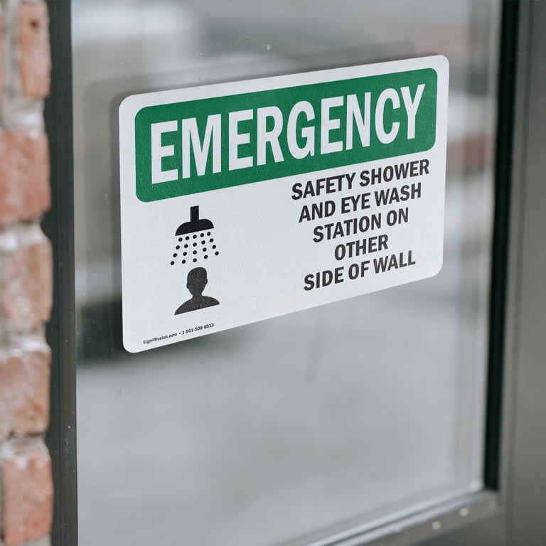 Osha Safety Shower And Eye Wash Station Sign With Symbol