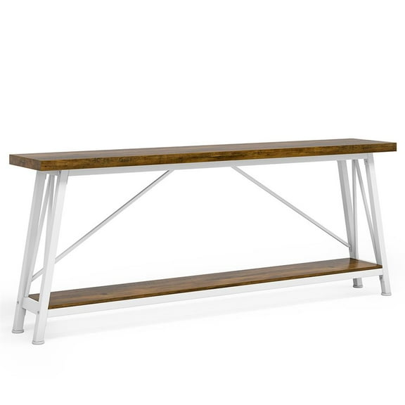 GVN Console Table,Entryway Console Table, 70.9" Console Table, Extra Long Sofa Table Behind Couch,Light Brown & White