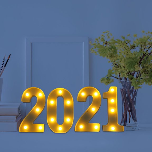 ETEREAUTY 4-Pack White LED Night Lights with Word Design for Wedding, Party, and Festival Decoration 2021