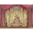 thumbnail image 2 of Robert Caney 18x14 Black Ornate Wood Framed Double Matted Museum Art Print Titled - Stage Set with a Statue of Saint George Slaying the Dragon, 2 of 5