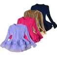 thumbnail image 3 of Esaierr Toddler Kids Long Sleeve Sweaters Dress for Girls Knit Puffy Princess Dress Winter Dresses Party Gown 2-7 Years, 3 of 9