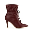 thumbnail image 3 of BLISSFUL STEP Women's Pointed Toe Drawstring Pull on Stiletto Heel Ankle Boots, 3 of 8