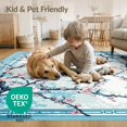 thumbnail image 4 of ODIKA 6'x9' Chinoiserie Pink Washable Area Rug for Family Room, Living Mater Bedroom, Non-Slip, Easy Care, 4 of 7