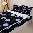 thumbnail image 2 of Manfei Cute Lines Cat Zipper Queen Comforter Set with Fitted Sheet and 2 Pillowcases, Abstract Kitten Zipper Bedding Set, Black Blue, Polkadot Reversible, 4-Piece, 2 of 7