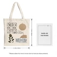 thumbnail image 3 of Natural Beige Tote Bag with Abstract Patterns Geometric Shapes & Leaf Designs ' love of MOTHERS ' in Cursive Perfect for Shopping & Travel, 3 of 4