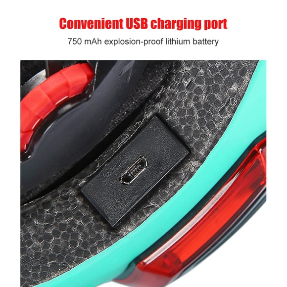 LED Bike Helmet With Light USB Rechargeable Protective Helmet With Warning Light For Balance Bike Scooter Night Cycling Rock Climbing