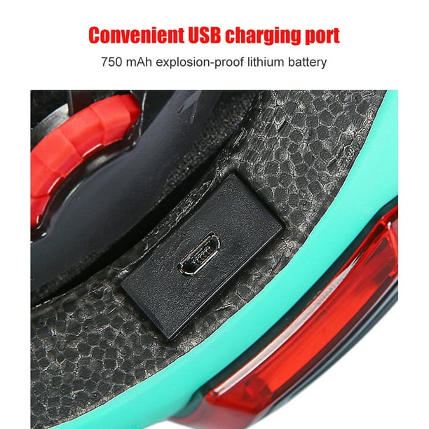 Casco de bicicleta LED con luz Casco protector recargable por USB con luz de advertencia para bicicleta de equilibrio Scooter Ciclismo nocturno Escalada en roca
