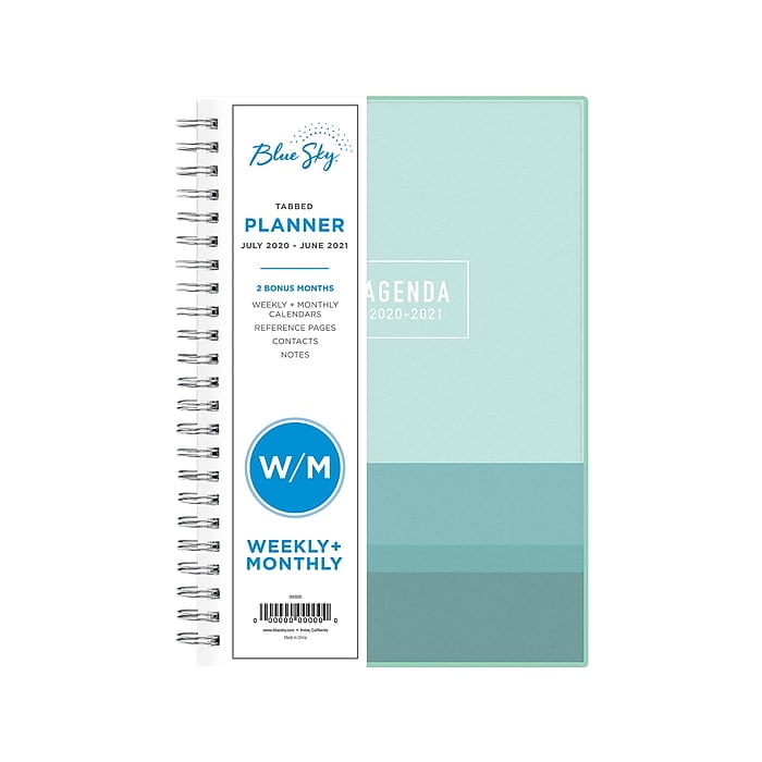 Blue Sky 2020-2021 PLANNER Monthly Calendar 4 x 6.5" Wallet Size Blush Marble 