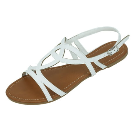 

Starbay Women s Peep Toe Matte Strappy Gladiator Sandals Flats