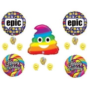 Emoji Rainbow Poo Epic BIRTHDAY PARTY Balloons Decorations Supplies