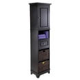 thumbnail image 6 of Winsome Wyatt Tall Transitional Wood Linen Cabinet with Baskets in Black, 6 of 11