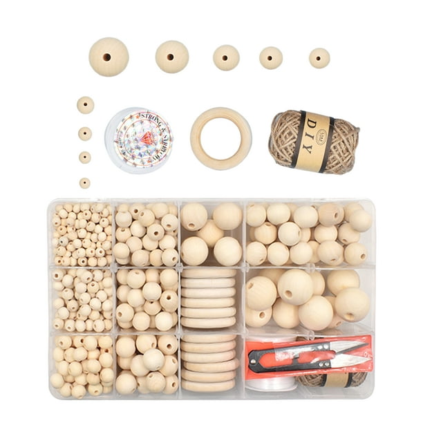 Perles rondes en bois couleurs assorties - Tailles au choix - Perles Bois -  10 Doigts