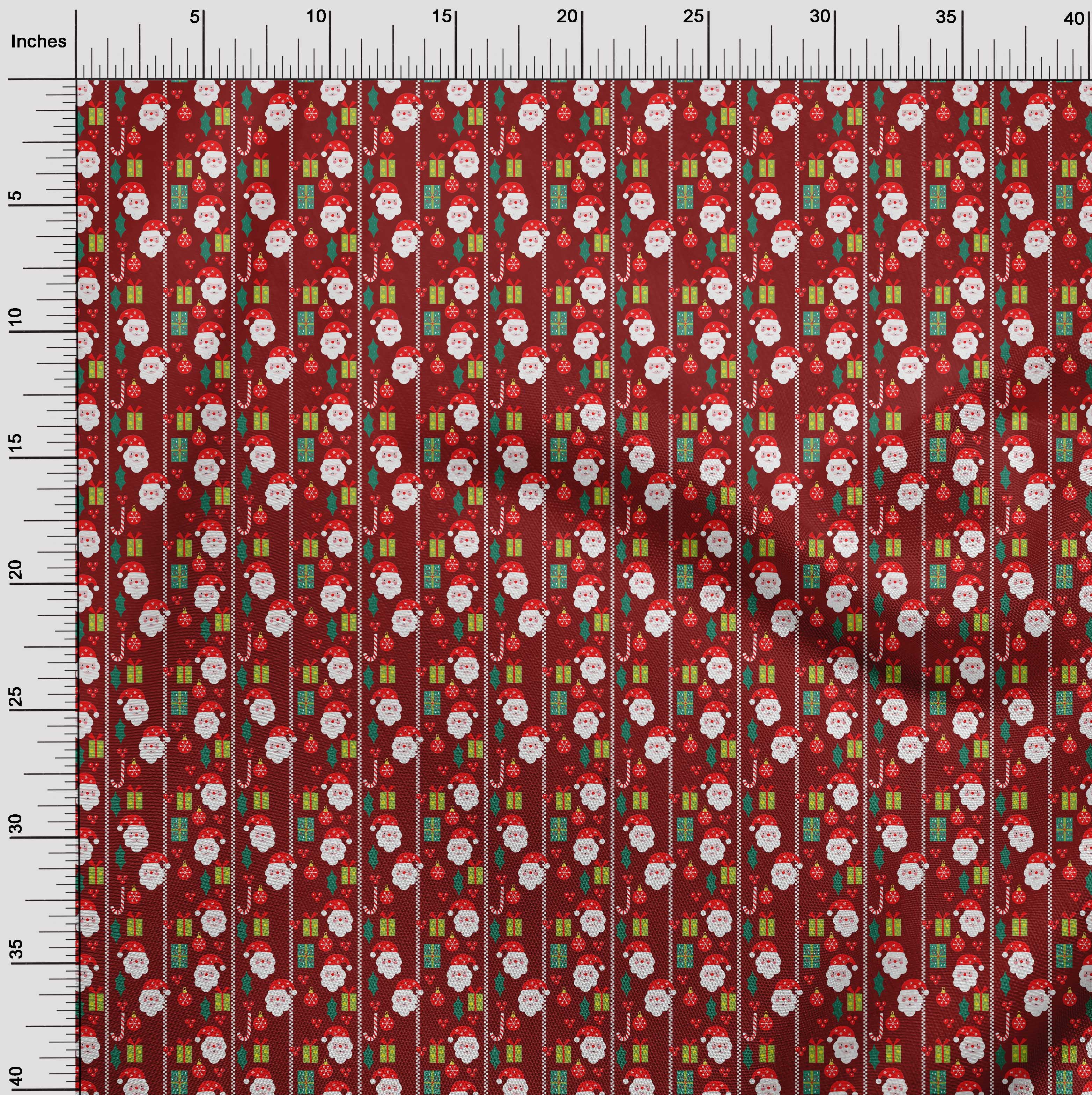 oneOone Viscose Chiffon Maroon Fabric Merry Christmas Diy Clothing Quilting Fabric Print Fabric By Yard 42 Inch Wide