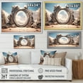 thumbnail image 4 of Designart "Celestial Portal Surreal Galaxy Landscape III" Landscapes Framed Wall Art - Traditional Brown Surrealism Landscape Hallway Framed Wall Art Decor, 4 of 6