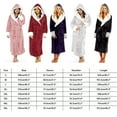 thumbnail image 7 of Women Bathrobe Long Sleeve Cozy Hooded Pajamas Household Dorm Shower Bath Solid Color Robe Autumn Winter Sleepwear Ladies Red M, 7 of 7