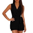 thumbnail image 5 of JULMCOMO Two Piece Sets for Women V Neck Sleeveless Dressy Vest Tops Tie Waist Summer Business Outfits Vacation Matching Sets Black M, 5 of 5