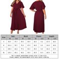 thumbnail image 2 of Vestido de mujer A Line Elegante vestido largo con cuello en V para cóctel de boda (Rojo vino M) FLhrweasw Para estrenar, 2 of 7