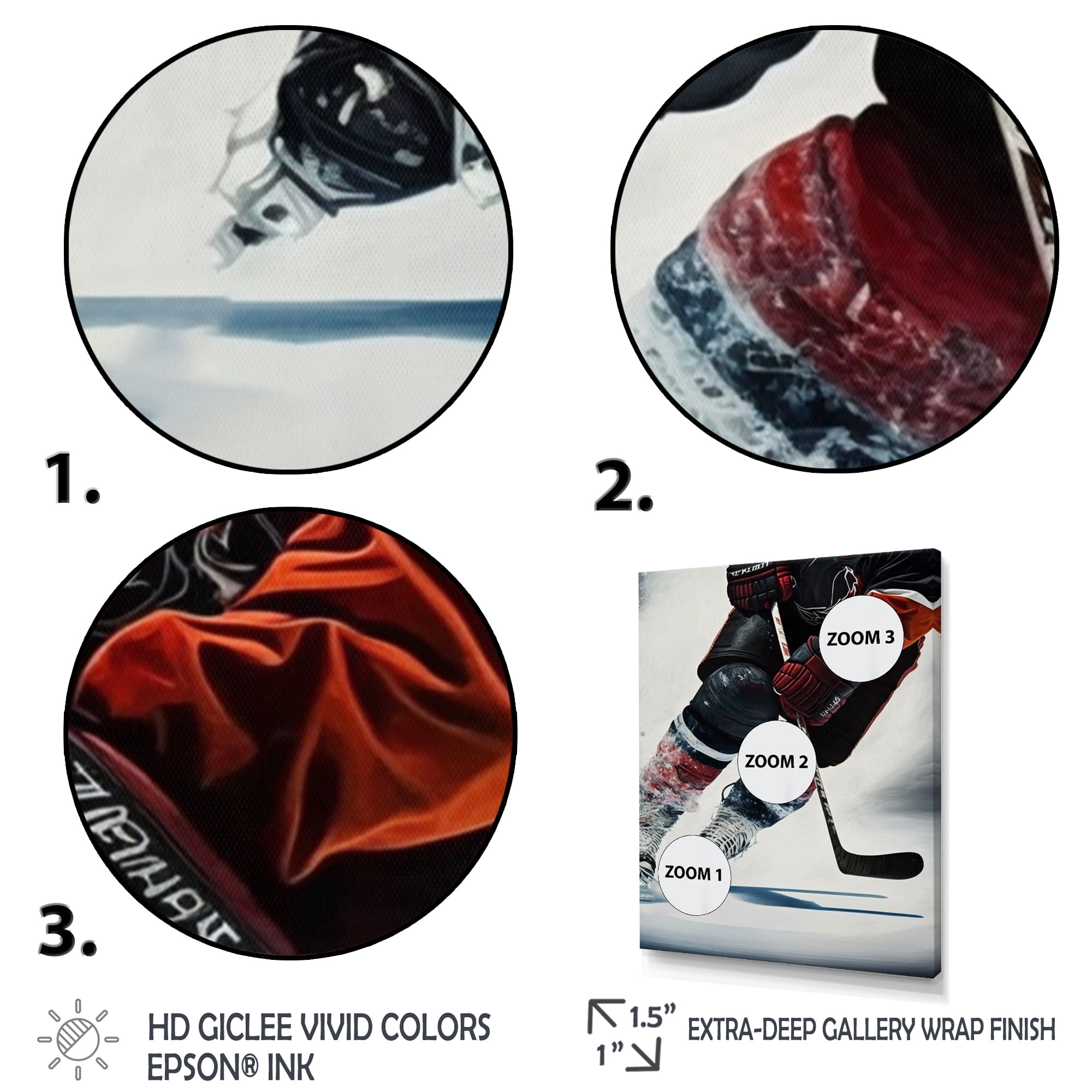Designart Hockey Player On Ice During Game V Canvas Wall Art