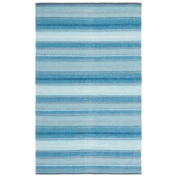SAFAVIEH Montauk Albine Striped Cotton Area Rug, Grey/Blue, 4' x 6'